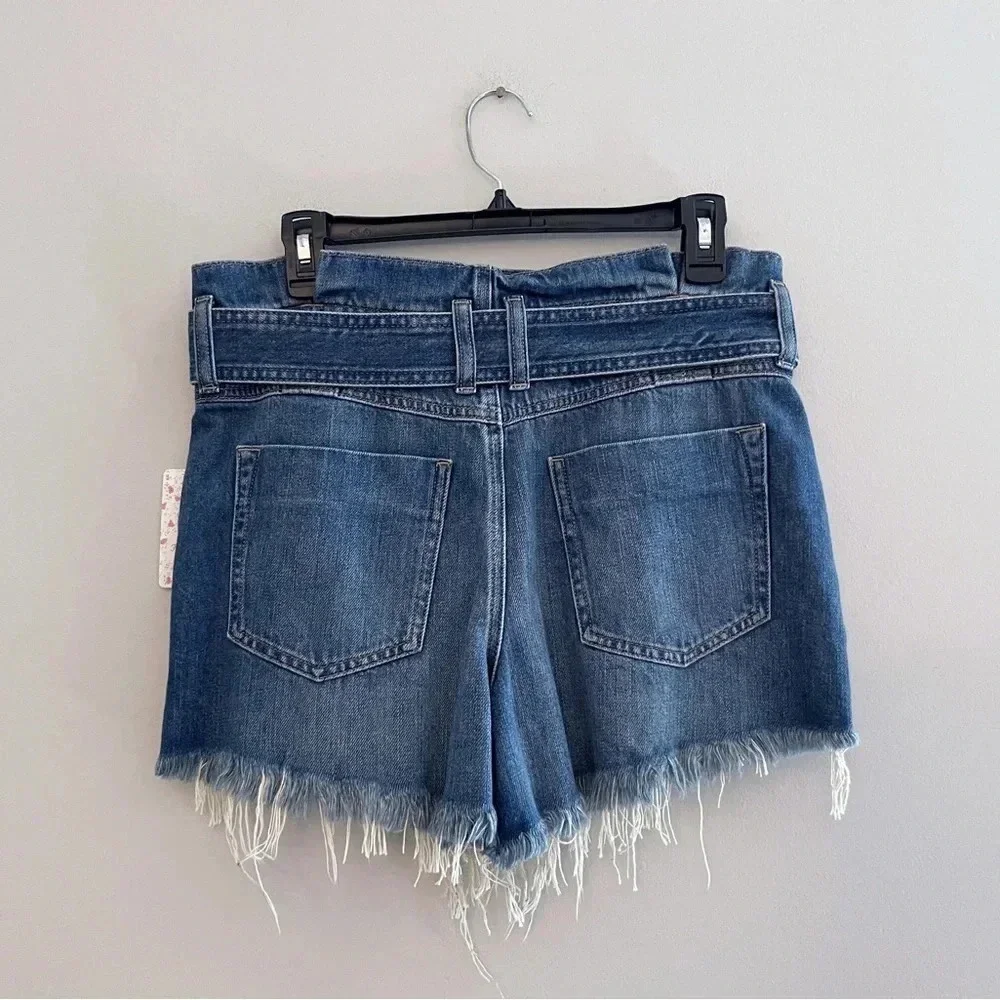New Free People high waist denim shorts festival boho chic beach